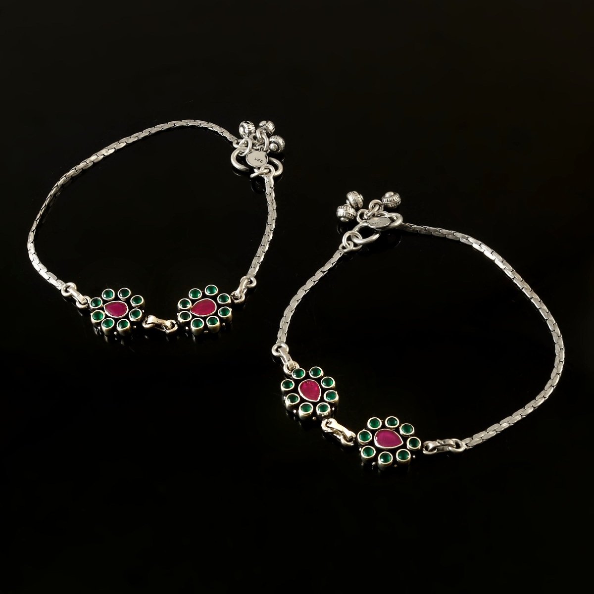 Phoolwari Anklet - Zirak Silver