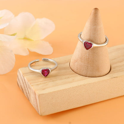 Pink Heart Silver Toe Ring | 925 Sterling Silver Adjustable Toe Ring for Women - Zirak Silver
