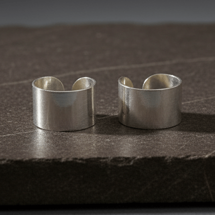 Plain 925 Sterling Silver Adjustable Ear Cuff Earrings - Zirak Silver