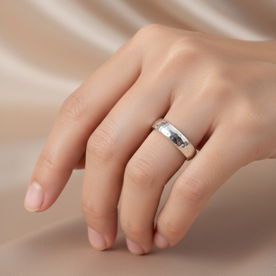 Polished Classic Sterling Silver Band Ring - Zirak Silver