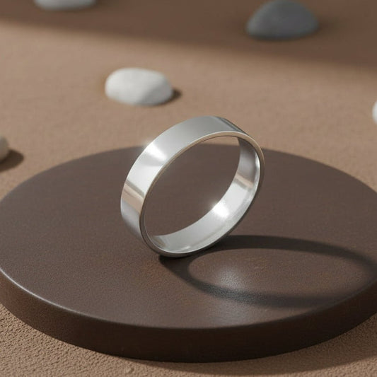 Polished Silver Band Ring - Zirak Silver