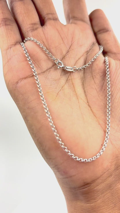 Classic Rolo Link Silver Chain – 925 Sterling Round Link Necklace