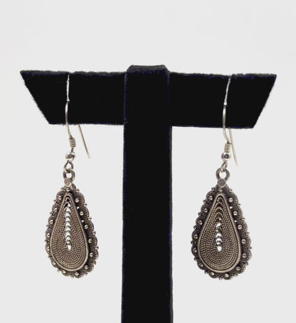 Paisley Drop 925 Silver Earrings