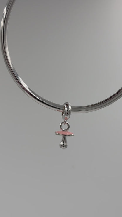 Sterling Silver Baby Pacifier Charm with Pastel Blue Enamel – Baby Shower & Keepsake Jewelry