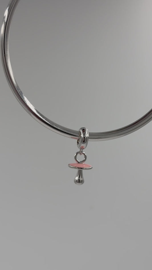 Sterling Silver Baby Pacifier Charm with Pastel Blue Enamel – Baby Shower & Keepsake Jewelry