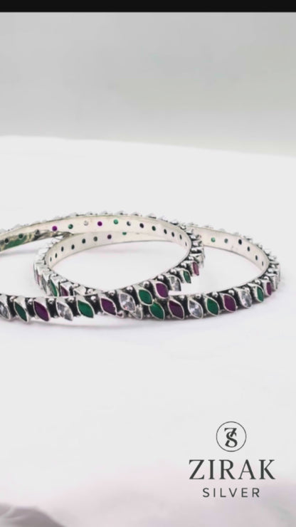Kavya Marquise Stone Oxidized Bangle