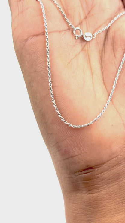 Delicate Twisted Rope Silver Chain – 925 Sterling Fine Cable Necklace