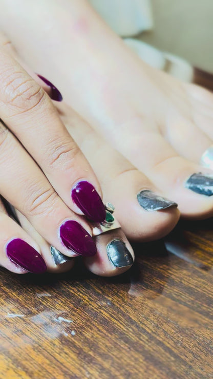 Zara Green Teardrop Wide Toe Rings (Large)