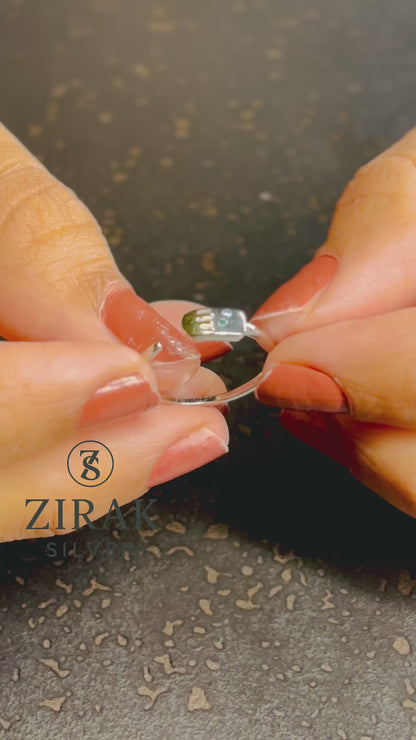 925 Sterling Silver Ice Cream Adjustable Ring | Handcrafted Dual-Tone Silver Ring | Cute Minimal Jewelry Gift