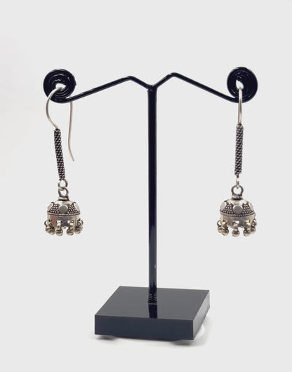 Karvi Earrings – Oxidised 925 Silver Mini Jhumka Earrings