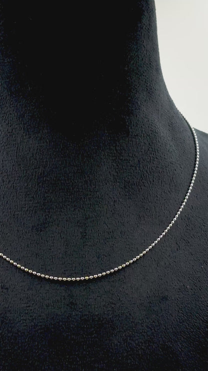 Sterling Silver Beaded Chain | 925 Silver Ball Chain Necklace for Men & Women