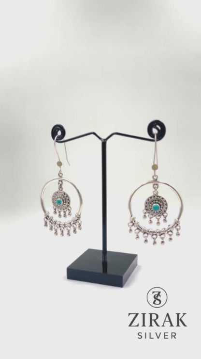 Anika Turquoise Mandala Hoops