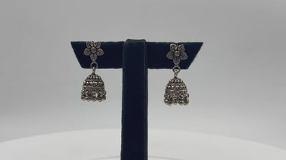 Floral Bali 925 Silver Jhumki