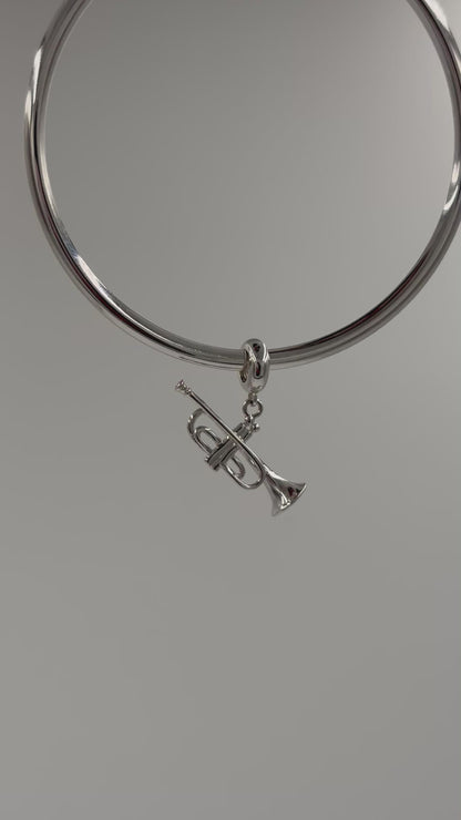 Sterling Silver Trumpet Charm for Musicians