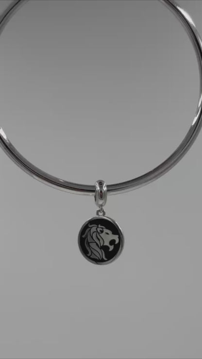 Leo Zodiac Charm in Sterling Silver – Dual-Sided Lion Pendant