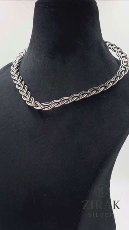 Anaya Woven Silver Hasli