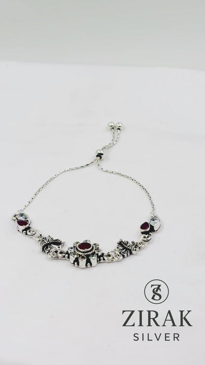 Kiran Floral Halo Slider Bracelet