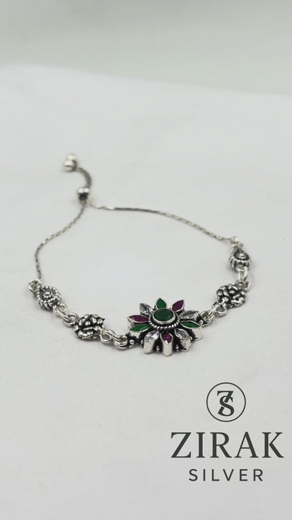 Nandini Floral Sunburst Slider Bracelet