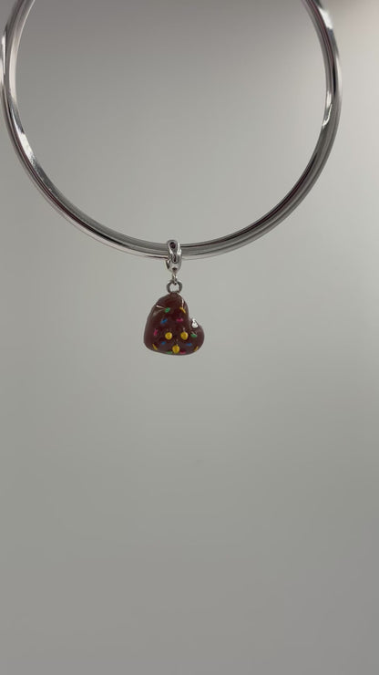 Heart Chocolate Sprinkle Charm in 925 Silver