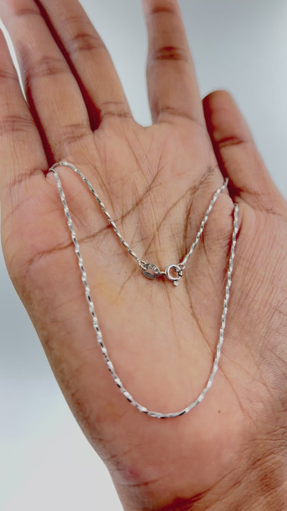 Falak Chain – Rhodium Plated Box Silver Chain