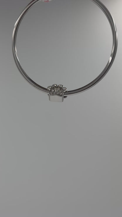 Yellow Paw Print Charm in 925 Silver