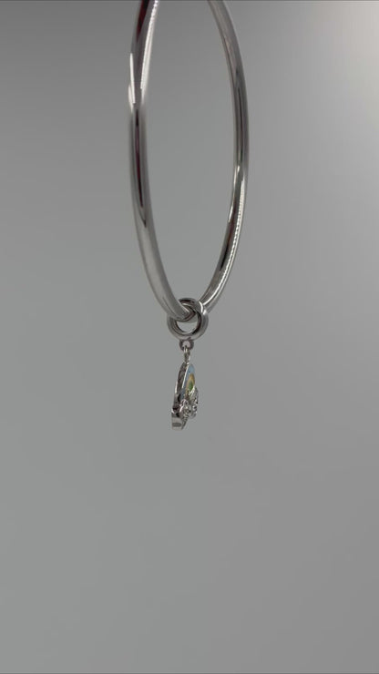 925 Sterling Silver Rainbow Charm with Crystal Clouds – Colorful Enamel Bead for Bracelet