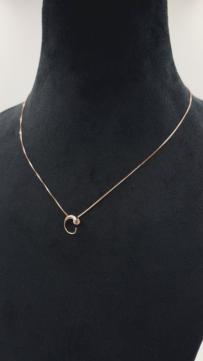 Rose-Gold “Love” Open-Circle Necklace with Cubic Zirconia – Dainty Everyday Pendant