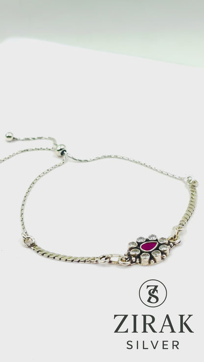 Meera Teardrop Halo Slider Bracelet