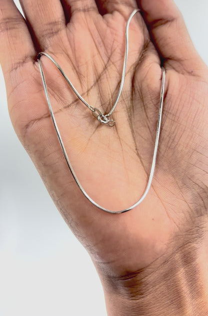 Glossy Herringbone Silver Chain – Flat 925 Sterling Necklace