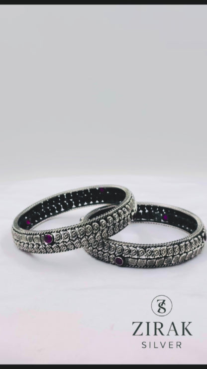 Aanya Antique Silver Bangle