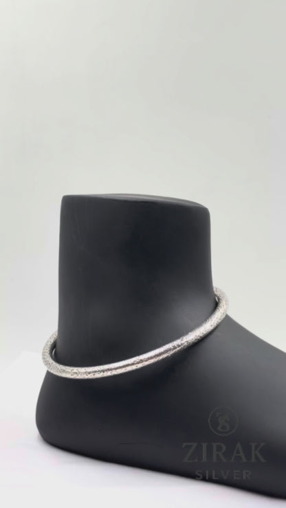 Textured Tube Bead Anklet