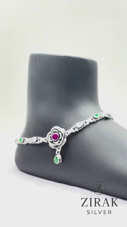 Floral Medallion Anklet