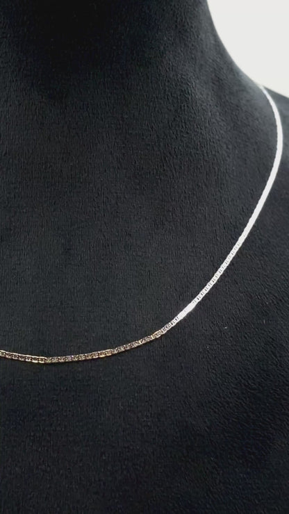 Sterling Silver Box Link Chain | 925 Silver Square Cut Necklace for Men & Women