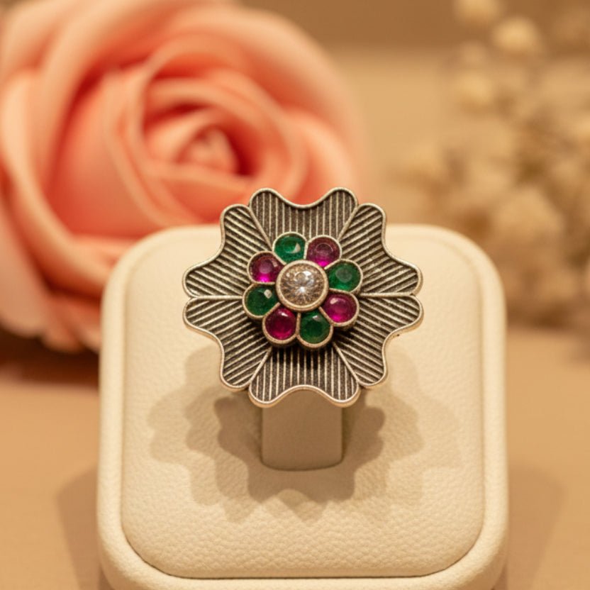 Pushpa Ring - Zirak Silver