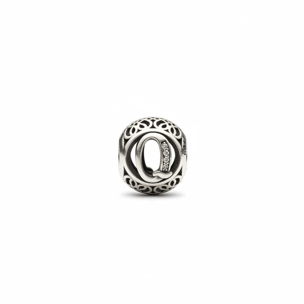 Qira Letter Q Charm - Zirak Silver