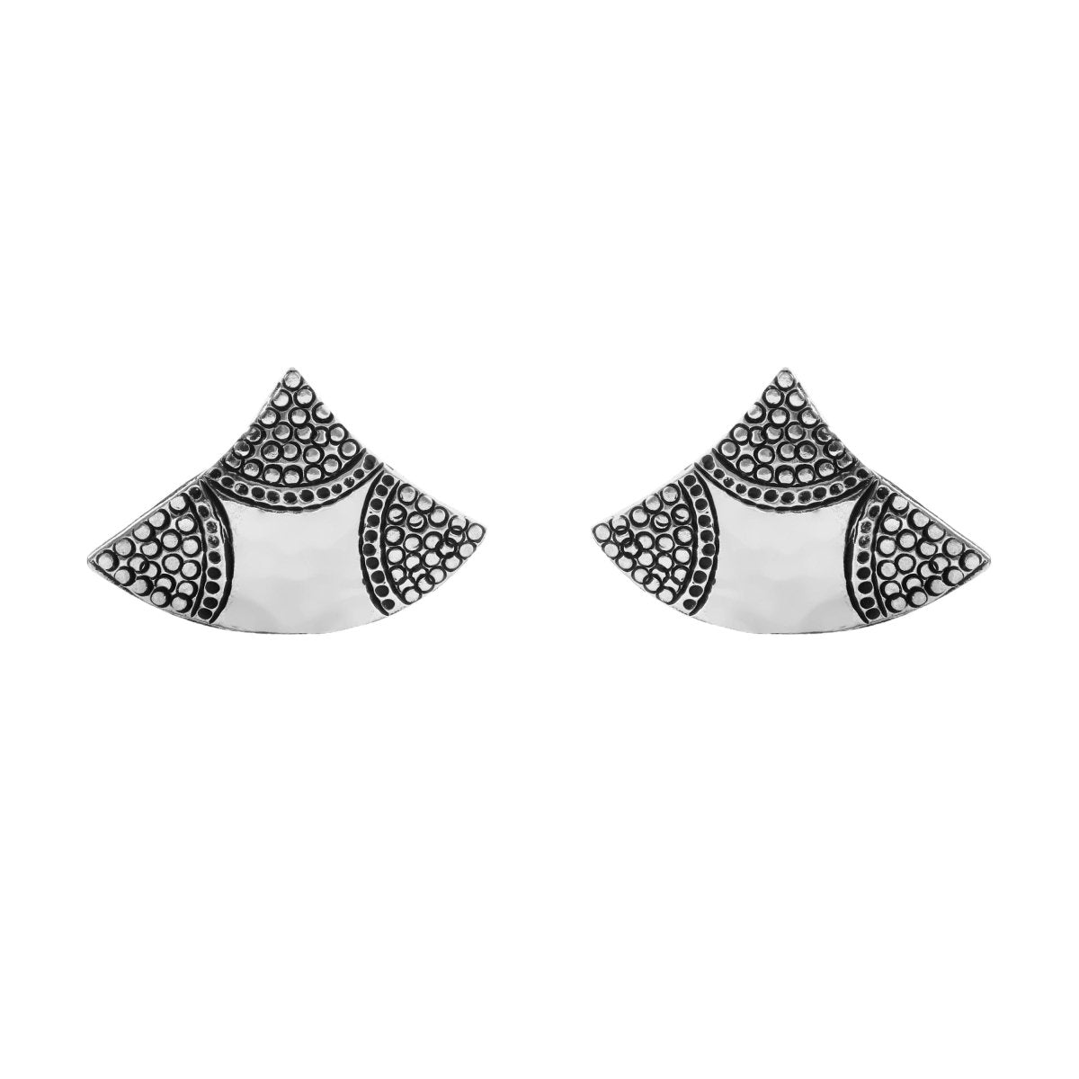 Quarter Fan Studs - Zirak Silver