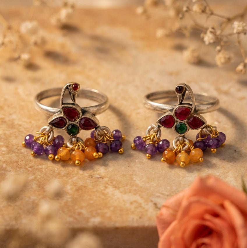 Rangili Toe Ring - Zirak Silver