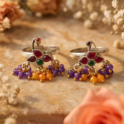 Rangili Toe Ring - Zirak Silver