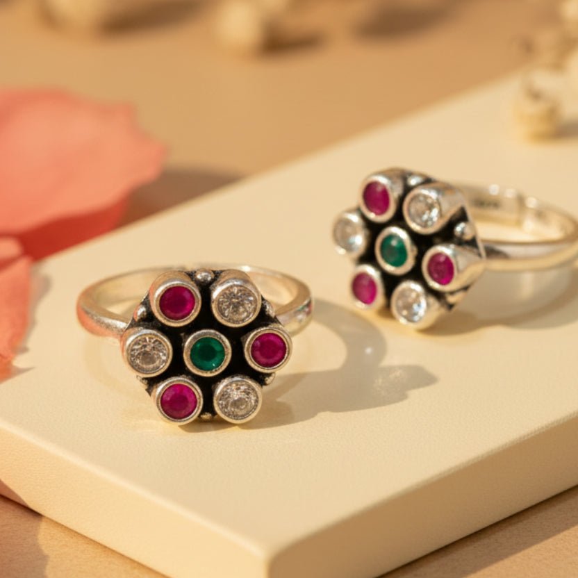 Rangoli Bichiya Pair - Zirak Silver