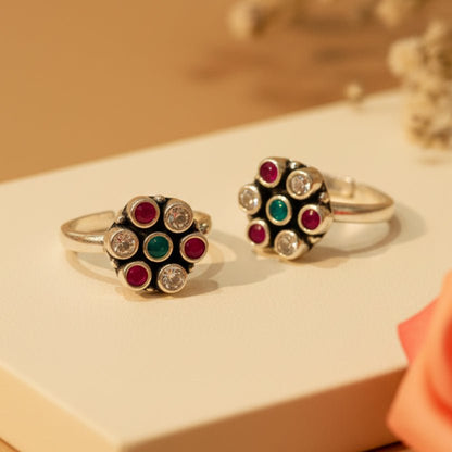 Rangoli Bichiya Pair - Zirak Silver