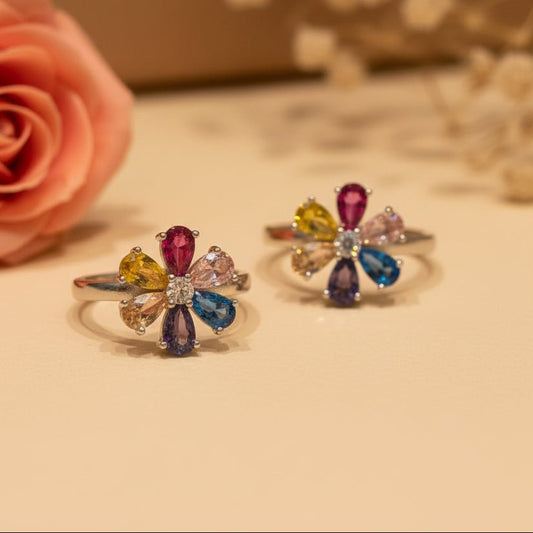 Rangoli Pushp Toe Ring - Zirak Silver