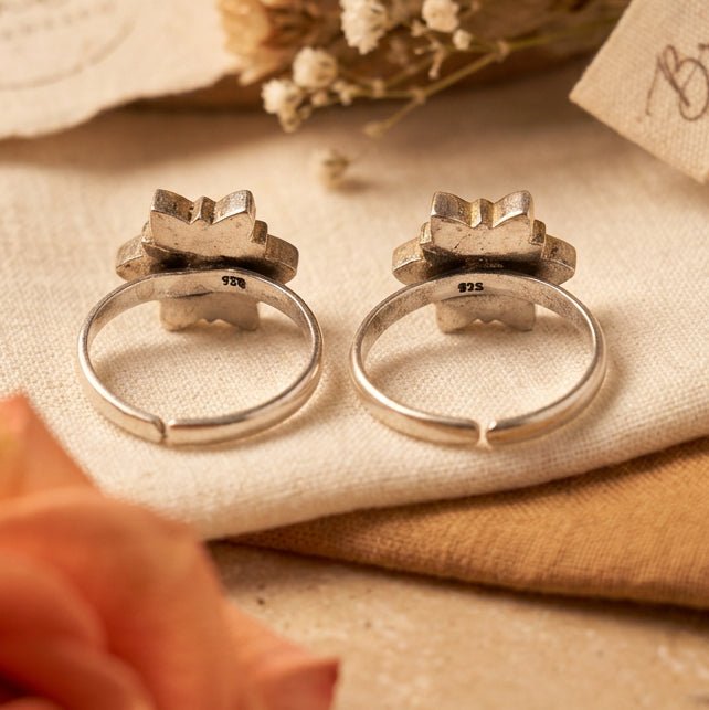 Rangoli Toe Ring - Zirak Silver