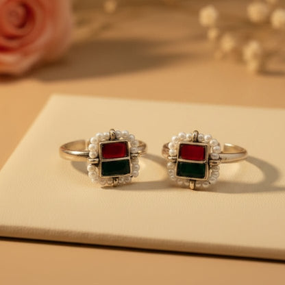 Rangoli Toe Rings - Zirak Silver