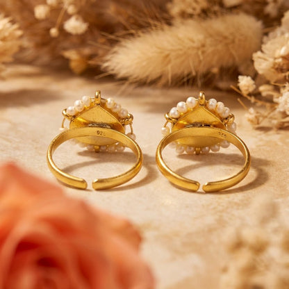 Rani Pearl Toe Ring - Zirak Silver