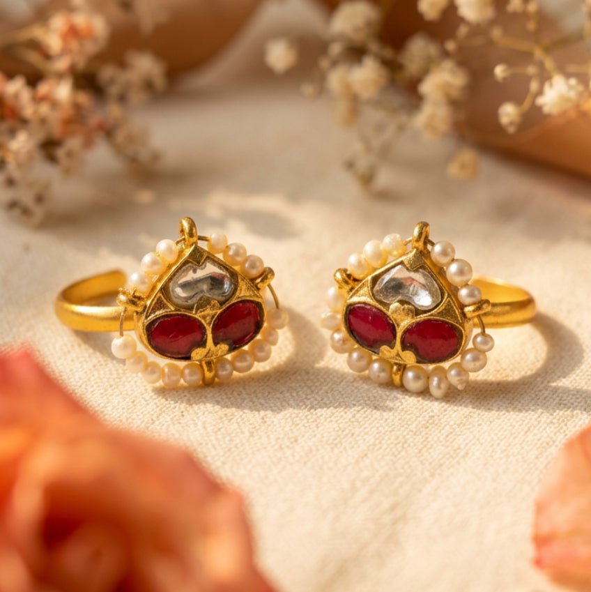 Rani Pearl Toe Ring - Zirak Silver