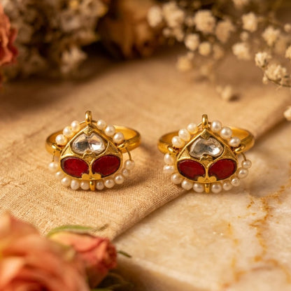 Rani Pearl Toe Ring - Zirak Silver