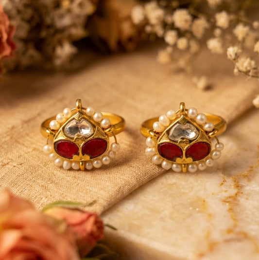 Rani Pearl Toe Ring - Zirak Silver