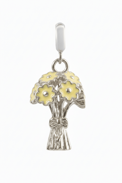 Red Flower Bouquet Charm in 925 Silver - Zirak Silver