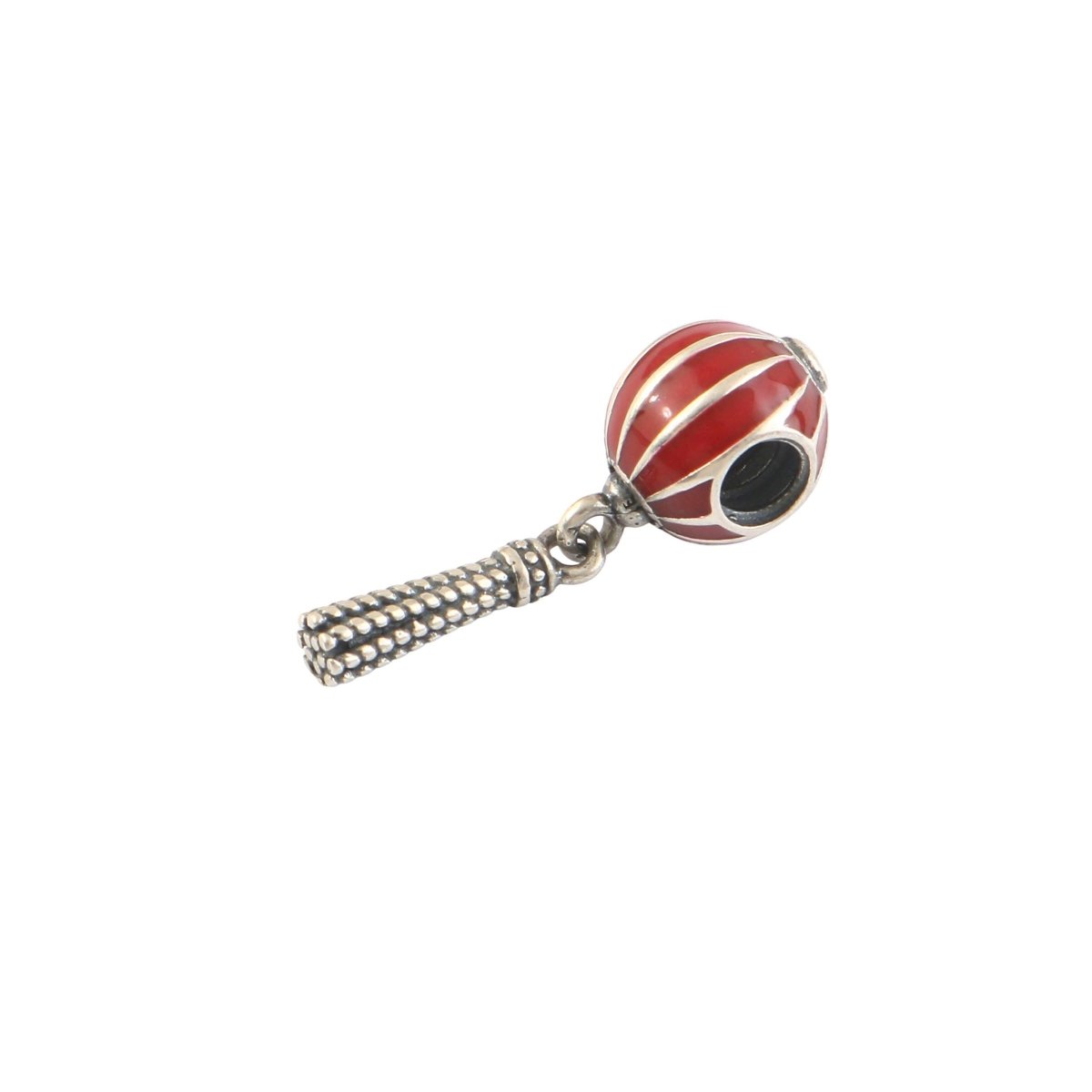 Red Lantern Dangle Charm in 925 Silver with Tassel Accent - Zirak Silver