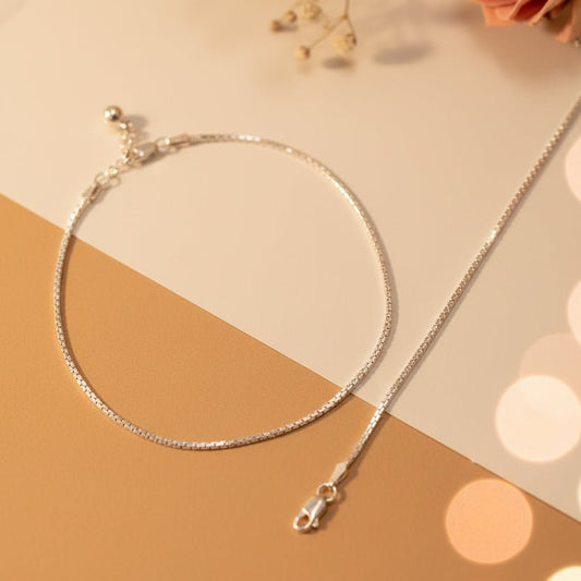 Rekha Chain Anklet - Zirak Silver